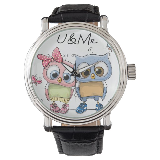 Reloj De Pulsera U & Me Sweet Owls Wristwatch  Adorable Forest Bird (Anverso)