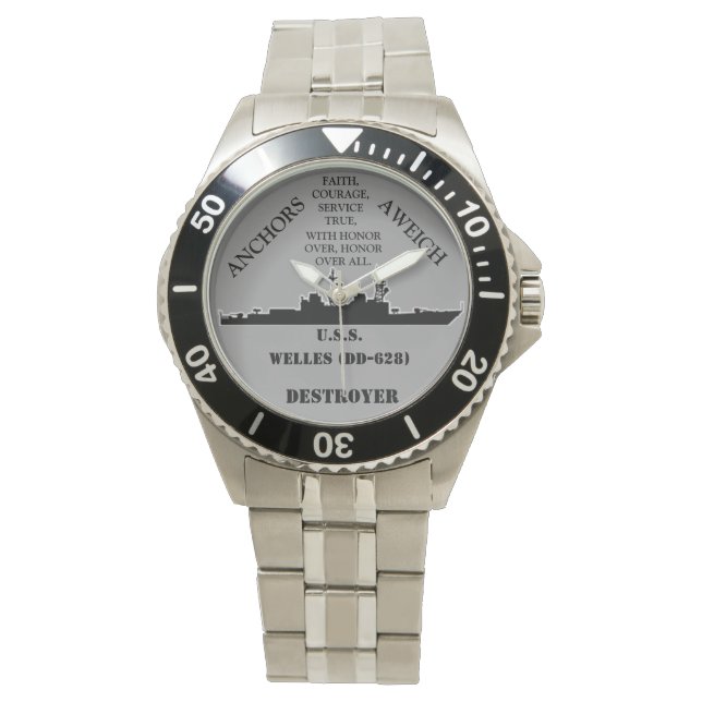 RELOJ DE PULSERA U.S. WELLES (DD-628) (Anverso)