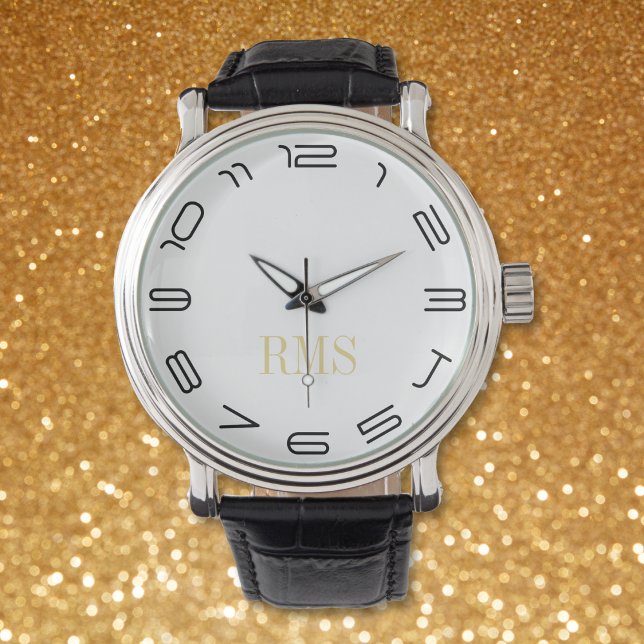 Reloj De Pulsera Uber Guay Mens Classic Monogrammed Initials Watch (Uber Cool Mens Classic Monogrammed Initials Watch)