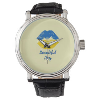Reloj De Pulsera Ucrania bello día besa la boca
