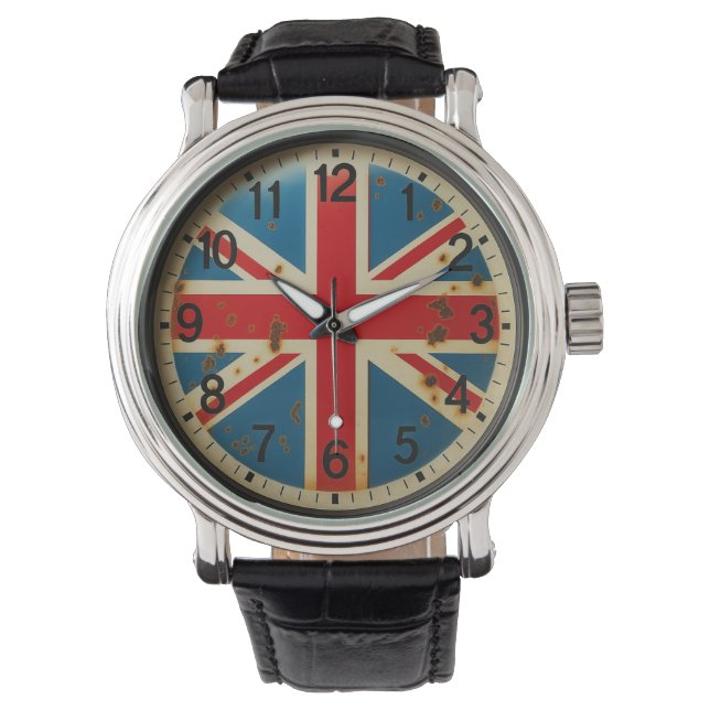 Reloj De Pulsera UK themed patriotic Union Jack British flag  (Anverso)