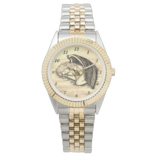 Reloj De Pulsera Un ángel dormido en el cielo nubes diseño de oro