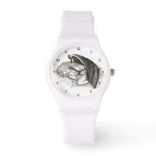 Reloj De Pulsera Un ángel dormido, negro y blanco
