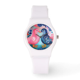 Reloj De Pulsera "Un beso en las plumas" Feliz Día de San Valentín