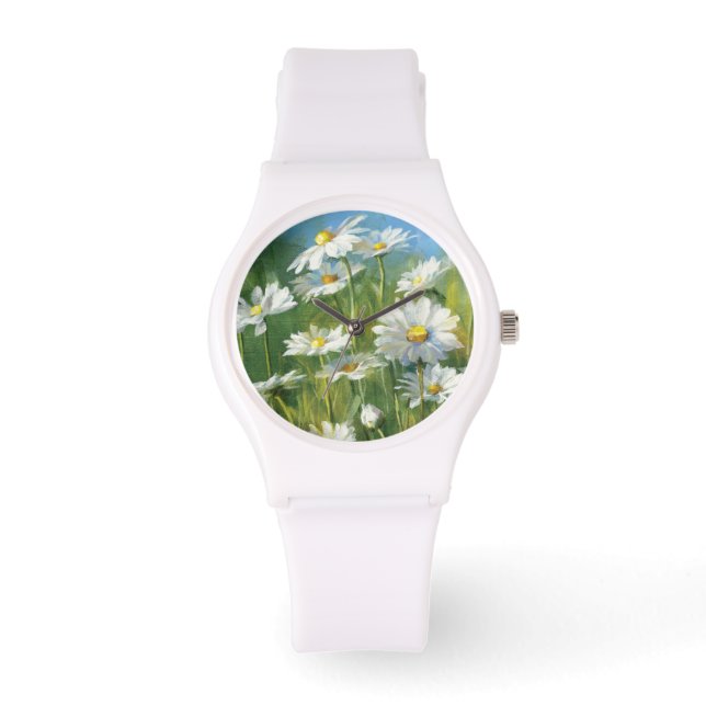 Reloj De Pulsera Un campo de maricas blancas (Anverso)