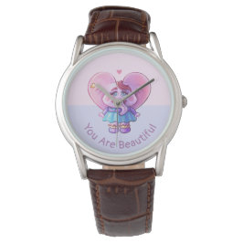 Reloj De Pulsera Un elefante lindo que dice que eres hermoso