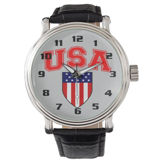 Reloj De Pulsera Un Escudo de Bandera Americana muy Patriótico (Anverso)