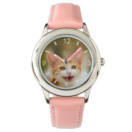 Reloj De Pulsera Un gatito gracioso sonriente gatito gracioso frent