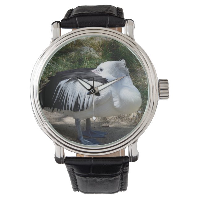 Reloj De Pulsera Un gato pelícano dando vueltas, (Anverso)