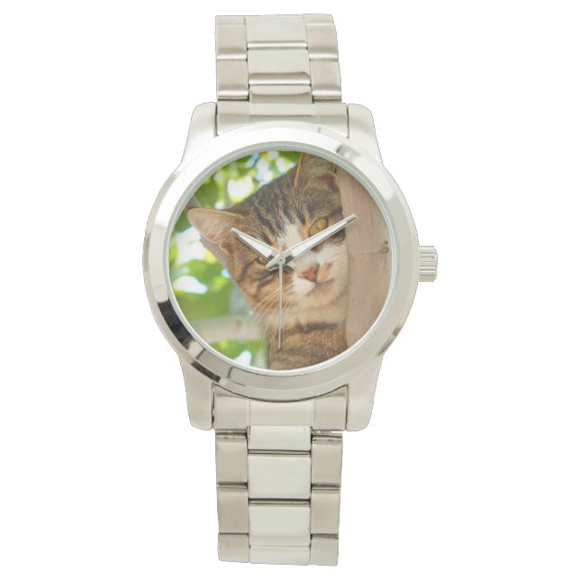 Reloj De Pulsera Un gato trepando un árbol (Anverso)