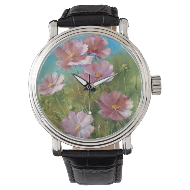 Reloj De Pulsera Un Jardín Floral Rosa (Anverso)