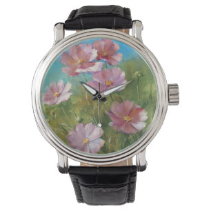 Reloj De Pulsera Un jardín floral rosado