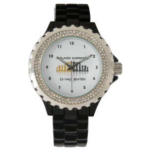 Reloj De Pulsera Un Jugador Sorprendido Es A Mitad Golpeado (Actitu