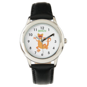 Reloj De Pulsera Un naranja alegre y lindo bailando