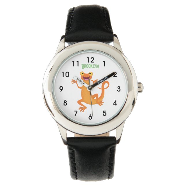 Reloj De Pulsera Un naranja alegre y lindo bailando (Anverso)