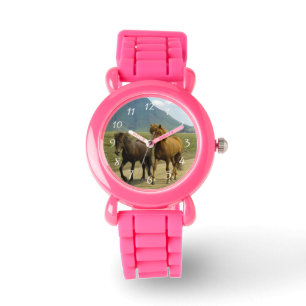 Reloj De Pulsera Un par de ponis islandeses marrones