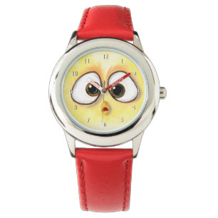 Reloj De Pulsera Un pequeño pollo amarillo chiflado sorprendido po