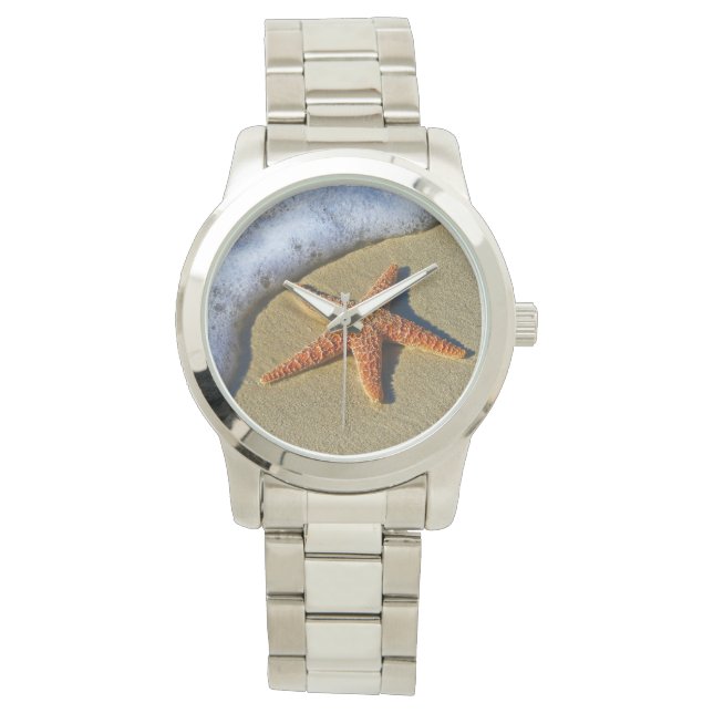 Reloj De Pulsera Un pez estrella en la playa (Anverso)