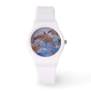 Reloj De Pulsera Un pote de delfines juguetones