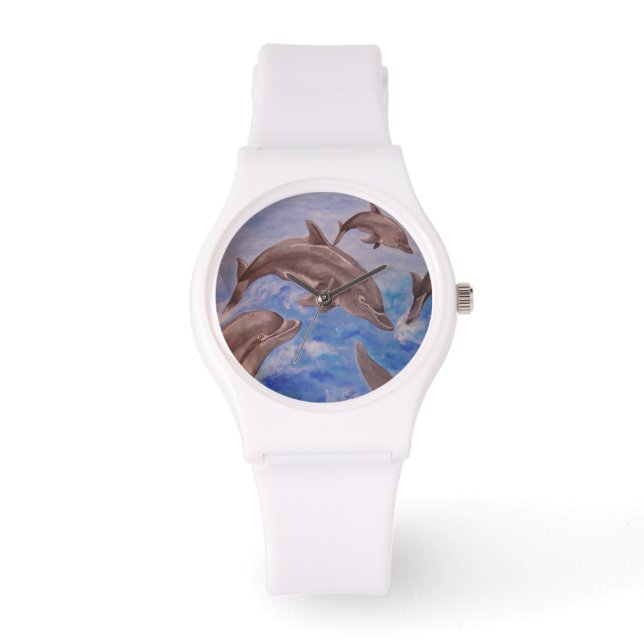 Reloj De Pulsera Un pote de delfines juguetones (Anverso)