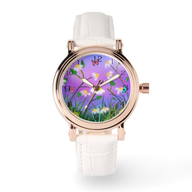 Reloj De Pulsera Un Toque De Primavera,  Estrellas Adhesivas. (Anverso)