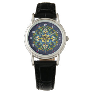 Reloj De Pulsera 💚 💙 💛 Una Elegancia Única De Azulejo: Jardín De