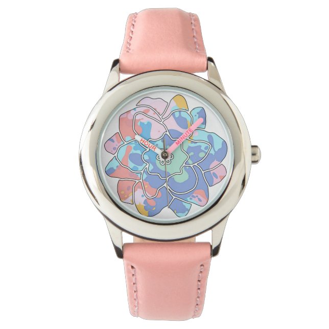 Reloj De Pulsera Una flor hecha de manchas de pintura (Anverso)