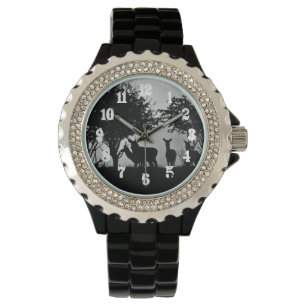 Reloj De Pulsera Una imagen de algunos ciervos en la niebla de la