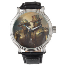 Reloj De Pulsera Una Pareja Robótica Steampunk Enamorada