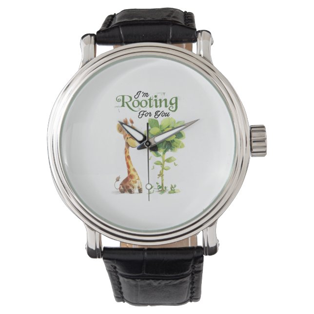 Reloj De Pulsera Una Pequeña Girafa Cuidada Con El Árbol, Que Te Ap (Anverso)