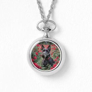 Reloj De Pulsera "Una rosa roja para el territorio escocés negro"