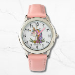 Reloj De Pulsera Unicorn Cute Whimsical Girly Pink Floral Girl's<br><div class="desc">Unicorn Cute Whimsical Girly Pink Floral Personalized Name Girl's Watch features a cute unicorn with stars,  hearts and flowers. Personalized with your name. Perfect gifts for girls for birthday,  Christmas,  holidays and more. Designed by ©Evco Studio www.zazzle.com/store/evcostudio</div>