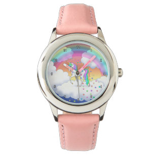 Reloj De Pulsera Unicornio arcoiris colorido y estrellas