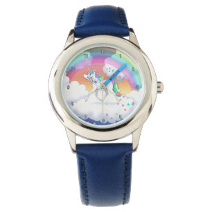 Reloj De Pulsera Unicornio arcoiris colorido y estrellas