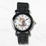 Reloj De Pulsera Unicornio Cute Whimsical Girly Pink Floral Chica<br><div class="desc">El unicornio unicornio unicornio con estrellas,  corazones y flores es exclusivo de Unicorn Cute Cute Whimsical Girly Pink Floral Personalizada Name Watch. Personalizado con tu nombre. Perfectos regalos para chicas de cumpleaños,  Navidades,  vacaciones y más. Diseñado por ©Evco Studio www.zazzle.com/store/evcostudio</div>