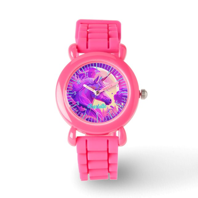 Reloj De Pulsera Unicornio mágico bajo la luz de la luna (Anverso)