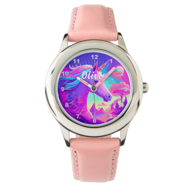 Reloj De Pulsera Unicornio rosa mágico (Anverso)