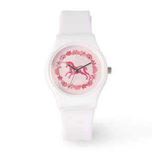 Reloj De Pulsera Unicornio rosa y flores