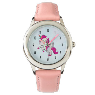 Reloj De Pulsera Unicornio rosado con alas
