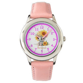 Reloj De Pulsera Unicornio superlindo con niños girasoles