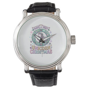 Reloj De Pulsera Unicornio Tener una Navidad muy Unicornio Tipograf