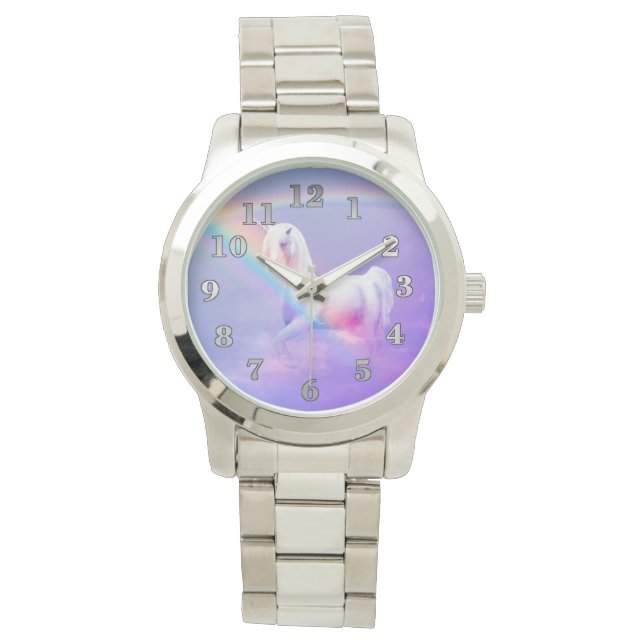 Reloj De Pulsera Unicornio y arcoiris (Anverso)