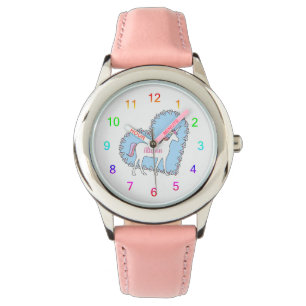 Reloj De Pulsera Unicornio y corazones