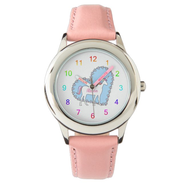 Reloj De Pulsera Unicornio y corazones (Anverso)