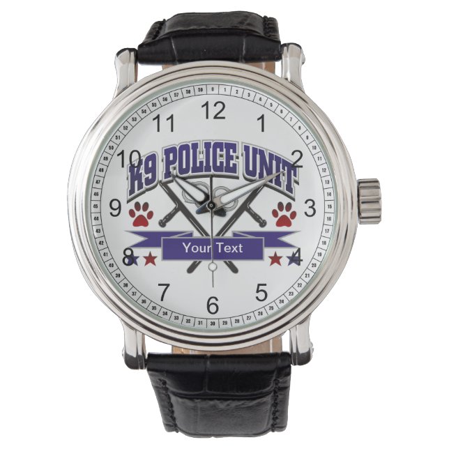Reloj De Pulsera Unidad de policía K9 personalizada (Anverso)