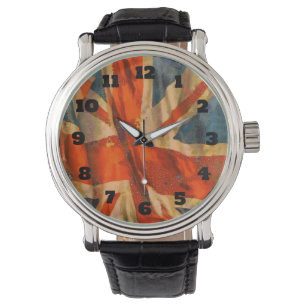 Reloj De Pulsera Unión de estilo Grunge Jack Bandera Británica onde