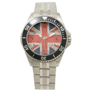 Reloj De Pulsera Union Jack destrozado envejecido