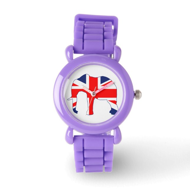 Reloj De Pulsera Unión Jack Elephant British Flag Watch (Anverso)
