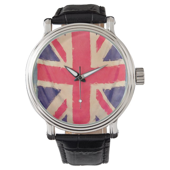 Reloj De Pulsera UNION JACK FLAG grunge (Anverso)
