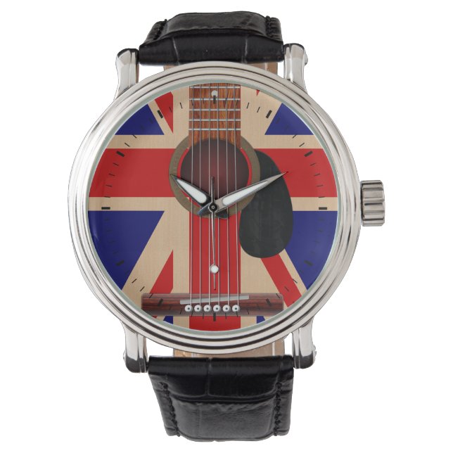 Reloj De Pulsera Union Jack Guitar (Anverso)